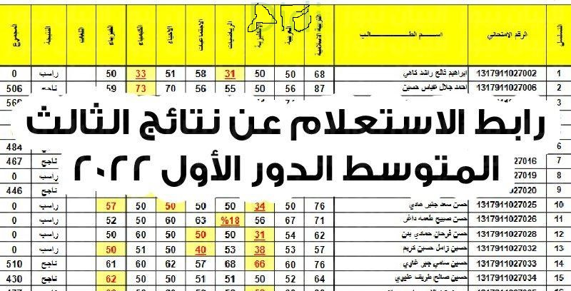 “هنــــــا” .. epedu.gov.iq لينكــ كشف نتائج الثالث المتوسط 2022 الدور الأول موقع التربية العراقية عموم المحافظات