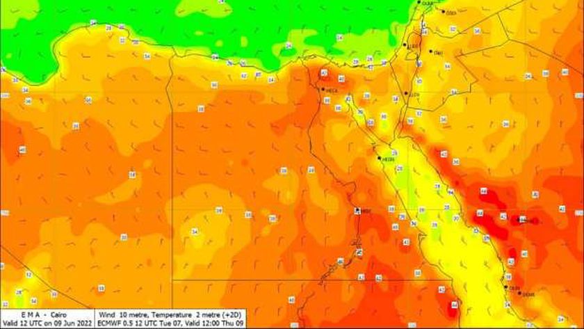 حالة الطقس غدا الثلاثاء 12-7-2022 في مصر.. القاهرة تصل لـ36 درجة